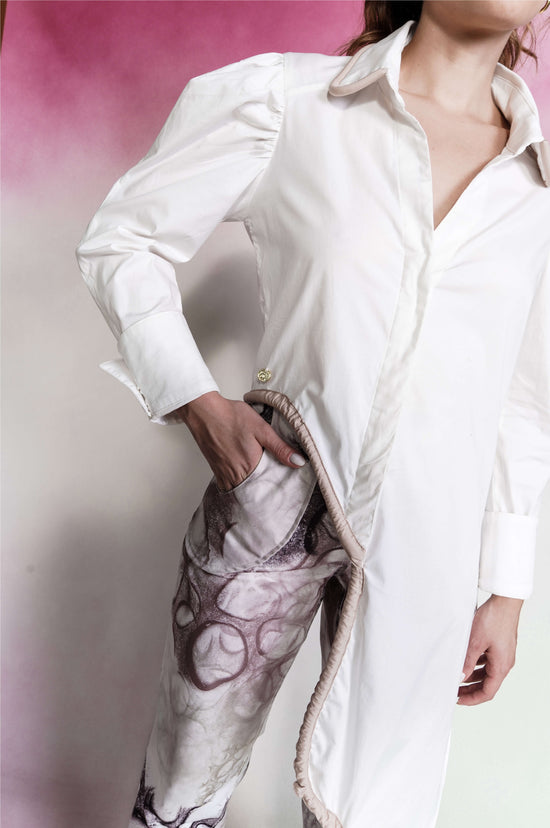 Rib Shirt Ivory-Taupe