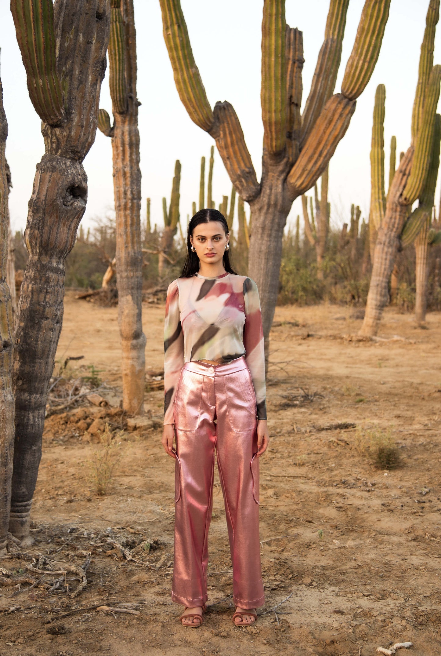 Prisma Fuchsia Jungle Mesh Top